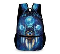 WECECE Wolves Dreamcatcher Daypack Nursery Primary Kids for Boys Age 8 Wolf Bookbag for Girls Year 3 Lightweight with Side Pockets Backpack Daily Items School Trips Travel