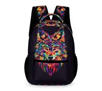 WECECE Wolves Motif Backpack Kids Age 8 Primary Kids Animal Wolf Pattern Daypack Year 3 Teens Modern School Bag Rucksack 43x32x15cm for Outdoor Day Trips Books Notebooks