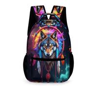 WECECE Wolves Pattern Backpack Children for Boys Age 13 Animal Wolf Bookbag for Girls Years 1-2 Primary Kids Lightweight Durable Rucksack Daily Items School Trips Travel