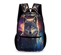 WECECE Wolves Print Backpack Students for Boys 7-13 Years Animal Wolf Rucksack for Girls Year 4 Primary Kids with Front Pocket Bookbag Daily Items Bottle School Trips Travel