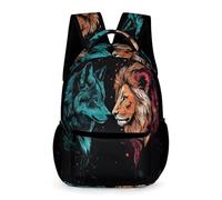 WECECE Wolves Print Rucksack School Kids Age 9 Primary Kids Animal Wolf Motif School Backpack Year 4 Students Everyday Bookbag 43x32x15cm for Birthday Gift Books Notebooks