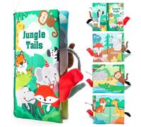 WECHARM KIDS Baby Books Toy, Touch and Feel Crinkle Cloth Book for Infants - Early Learning, Stroller Friendly! Perfect for Babies 0-18 Months (0,3,6,12,18), A Newborn Gift for