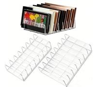 WECHENG 2 Pack Acrylic Eyeshadow Makeup Palette Organizer: Makeup Organizer for Drawer - 7-Section Cosmetic Display Case for Vanity Countertop - Clear Cosmetic Organizer Storage Accessories