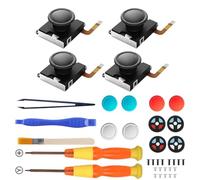WeChip Guli-Kit TMR Joystick Replacement for Joycon, No Drift, High Precision, 4Pcs TMR Electromagnetic Joystick with Repair Kit, 4 Color Thumbstick Caps, Compatible with Switch/OLED/Lite