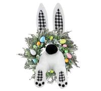 Wechxfau Bunny for Easter Wreath | Bunny Butt with Ears - Hangable Easter Door Wreath Attachment - for Spring Holiday Home Indoor Wall Party Farmhouse Decoration