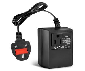 Weciau 200W Step Down Transformer, 220/240V to 110/120V Voltage Converter, Intelligent Efficient Adapter with Temperature Protection, Power Adapter for WIFI, POS Machine, Power Bank (Black)