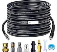 Weciau 20m High Pressure Washer Hose, 5800 PSI Drain Jetting Hose Cleaning Kit for for Karcher K2 K3 K4 K5 K6 K7 Serie, Kink Resistant Replacement Washer Hose, for Blocked Drains, Patios, Driveways
