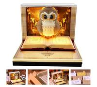 Weciau 3D Calendar 2026, Owl-Shaped Weekly Tear Away Calendar with LED Light, Time Piece Calendars, DIY Paper Carving Art Notes, 3D Memo Pad for Thanksgiving Christmas Housewarming Desktop Decoration