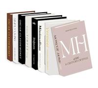 Weciau 8Pcs Fake Books, Decor Faux Books Set Easy to Assemble, Foldable Book Ornaments, Stylish Looking Decorative Books for Coffee Table, Living Room, Bookshelf, Bedroom Decor