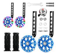 Weciau Bike Stabilisers for Childs bike, Bicycle Training Wheels Compatible with 12 14 16 18 20 Inch Bikes, Mute Flash Support Wheel with Adjustable Bicycle Stabiliser Mounted Kit (Blue)