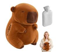 Weciau Capybara Hand Warmers Plush Pillow, 40cm Cuddly Toy for Hugging, Soft Cuddly Heat Cushion with Hot Water Bottle for Women Children Cold Winter