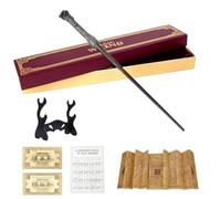 Weciau Harry Wand, 35CM Magic Harry Wands With Resin, Handcrafted Wizard Wand Prop for Party, Exquisite Wands in Gift Box with Spell Chart, Station Ticket, Map and Holder