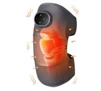 Weciau Heated Knee Massager, 1500mAh Vibration Knee Heat Pads with 3 Modes and 5 Heating Levels, Cordless Heated Knee Support, Suitable for Shoulder Elbow Pain Relief as Well(Grey)