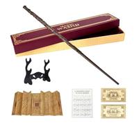 Weciau Hermione Granger Wand, 35CM Magic Hermione Wands With Resin, Handcrafted Wizard Wand Prop for Party, Exquisite Wands in Gift Box with Spell Chart, Station Ticket, Map and Holder