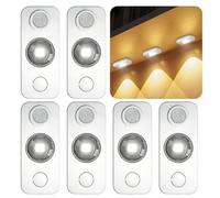 Weciau Motion Sensor Lights Indoor, 6 Pack Rechargeable Cupboard Lights, Warm White Dimmable Under Cabinet Kitchen Lights, Stick-On Night Light for Wardrobe, Closet, Hallway, Shelf, Stair