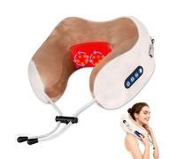 Weciau Neck Massager, U-Shaped Electric Neck Massager Pillow with Forward and Reverse Kneading Modes, Shoulder and Neck Relaxer with Heating Function, Massage Cushion Pillow for Travel Office Driving