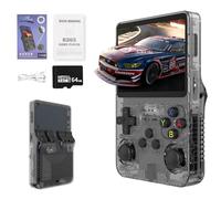 Weciau R36S Retro Handheld Game Console with Open Source Linux System, 3.5 Inch HD Screen, 64G TF Card, 20000+ Classic Games, Portable Retro Games Console for Adults Kids Gifts (Black)