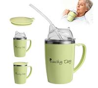 Weciau Sippy Cup for Adults, 3 in 1 350ml Adult Sippy Cups for The Elderly Non Spill, Anti Choke Spill Proof Cups with Lid and 30cm Straw, Beakers for Elderly for Disabled Adults Drinking Aids