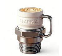Weciau Spark Plug Mug, Personalized Coffee Cup with Retro Spark Plug Design, 200ML Creative Sparks Plug Coffee Mug, Engines Stainless Steel Cup for Car Lovers, Mechanics, Gearheads, Collectors