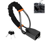 Weciau Steering Wheel Lock, Car Lock Anti-Theft Device with 3 Keys, Car Security Devices, Seat Belt Locks Fit Most Vehicles, Trucks, SUVs, and Vans (Black)
