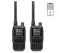 Weciau Walkie Talkies Long Range, 2 Pack Rechargeable Mini 2 Way Radio with Screen, 999 Channels, Frequency Copy, Dual Band, Professional Walkie Talkies for Adults Outdoor Hiking Camping Emergency