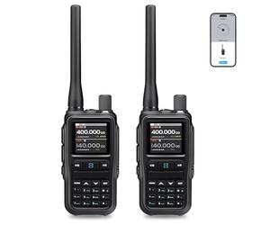 Weciau Walkie Talkies Long Range, 2 Pack Rechargeable Mini 2 Way Radio with Screen, 999 Channels, Frequency Copy, Dual Band, Professional Walkie Talkies for Adults Outdoor Hiking Camping Emergency