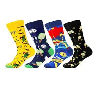 WeciBor Men's 4-Pack Novelty Pickleball XLCrew Socks, A Great Choice for Players, UK Size 12-14