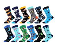 WeciBor Mens Dress Colorful Novelty Funny Socks, 12 Pack Multicolor Anima, Sizes 12-14