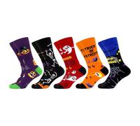 WeciBor Men's Spooky Halloween Socks 5 Pack Novelty Funny Gifts for Adults 7-12