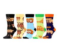 WeciBor Women's Funny Cute Highland Cow Socks 5 Pack Animal Lover Gifts