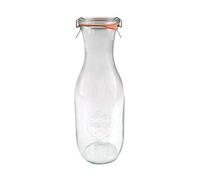 WECK 766 1062ml Juice Storage Jar Including Glass Lid, Seal & Clamps for Sourdough, Preserving, Canning, Yoghurt, Kimchi, Jam
