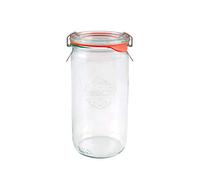 WECK 975 340ml Cylindrical Storage Jar Including Glass Lid, Seal & Clamps for Sourdough, Preserving, Canning, Yoghurt, Kimchi, Jam
