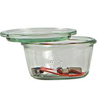 Weck air-tight clip-close containers 370 ml jar with 100 mm lid, Comes with clips, pack of 6, glass, transparent