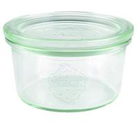Weck jar, disposable preserving jar with glass lid, for preserving, heat-resistant, microwave-safe, oven-safe, round edge glass)., transparent, 165 ml
