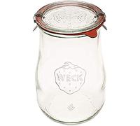 Weck Jars - Weck Tulip Jars 1.5 Liter- Large Glass Jars for Sourdough - Starter Jar with Glass Lid - Wide Mouth - Suitable for Canning and Storage - (1 Jar)