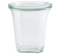 Weck Preserving Jars 0.5 Litre Quadro Glass in Sturzform RR100 with Glass Lid and Rings in Original Weck Box (Glass Lid and Rings) Pack of 6