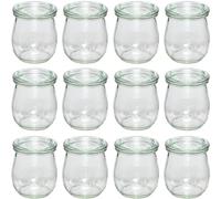 Weck Preserving jars with glass lids, capacity: 220 ml, tulip shape, pack of 12.