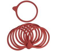 Weck 100 mm Diameter Set of 10: Original Preserving Rings, Rubber, red