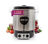 WECK WAT25-A Stainless Steel Preserving Machine with Precision Thermostat, Outlet Tap & Timer - 30 L Preserving Pot, Mulled Wine Cooker, Steam Juicer, Preserving Machine - Made in Germany, High