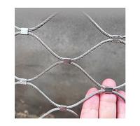WECLMH Flexible Stainless Steel Rope Mesh, Garden Netting, Stair Balcony Railing Protection Woven Wire Rope Net, Farm Football Field Boundary Fence, Animal Cage Net (Color : Silver, Size : 2.5x6M)