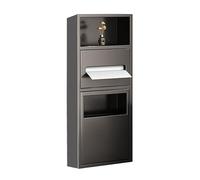 WECLMH Stainless Steel Shower Nich, Shower Organizer Cabinet,Recessed Toilet Paper Holder Storage Stand For Bathroom Bedroom Office Kitchen,Living Room, Hotel(Black,700x280x135mm)