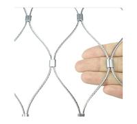 WECLMH Stainless Steel Wire Rope Net, Flexible Boundary Cable Mesh, Balcony Window Stair Woven Protection Net, Durable Garden Farm Football Field Fence, Animal Barrier (Color : Silver, Size : 2.5x3M