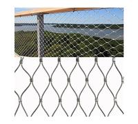 WECLMH Stainless Steel Wire Rope Netting, Flexible Cable Mesh Protection Boundary, Orchard Farm Football Field Garden Fence, Balcony Stair Railing Anti-Fall Net, Animal Barrier (Color : Silver, Size