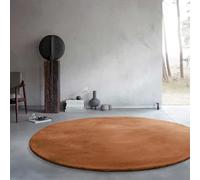 Wecon Home Basics Fluffy Deep-Pile Rug, Stylish and Elegant Design for Living Room, Bedroom and More, Anna (200 cm Round, Terracotta)