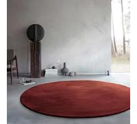 Wecon Home Basics Fluffy Deep-Pile Rug, Stylish and Elegant Design for Living Room, Bedroom and More, Anna (200 cm Round, Bordeaux)