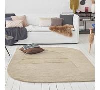 Wecon Home Dodo Short Pile Rug - Hand-Tufted Virgin Wool Rug - Asymmetrically Shaped - Oeko-Tex® Standard 100 & GoodWeave Certified - Natural, Modern & Striking (70 x 140 cm, Beige)