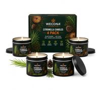 WECONA Citronella Candle Outdoor, 4-Pack Soy Wax Scented Candles