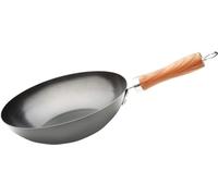 WECOOK 20020 Carbono Wok Induction 20 cm Non-Stick Titanium Quantanium 3-Layer Ecological PFOA Free, Carbon Steel, Imitation Wood Handle, Suitable for All Types of Cookers, Vitroceramic, Gas, Charcoal