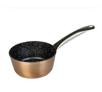 WECOOK! Professional Induction Saucepan 16 cm, Milk Pan, Ecological Non-Stick Stone Without PFOA, Forged Aluminium, 2.8 mm Thick, Copper, Stainless Steel Handle, Vitro Ceramic, Gas, Oven