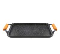 WECOOK Roasting Pan, 37x25 cm, Cast Aluminium, Non-Stick, Induction | 5-Layer Titanium Quantanium Coating, 5mm Thick, Silicone Handles, Oven-Safe up to 230°C, Dishwasher Safe